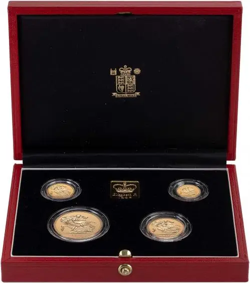 1998 Gold Proof Sovereign Elizabeth II 4 Coin Set