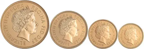 1998 Gold Proof Sovereign Elizabeth II 4 Coin Set obv