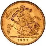 1929 Gold Sovereign George V Perth