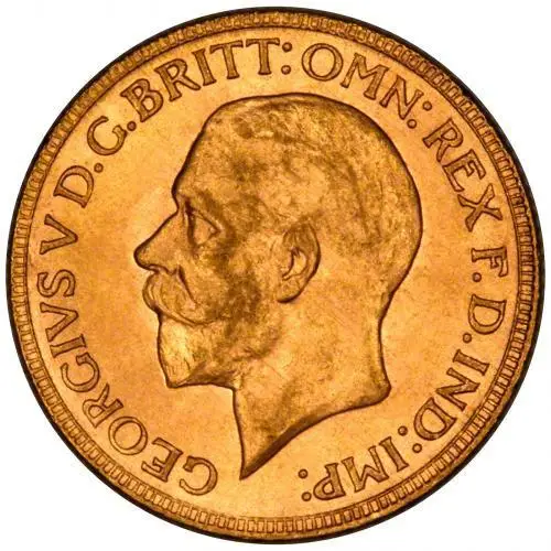 1929 Gold Sovereign George V South Africa Obverse