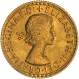 1959 Gold Sovereign Elizabeth II Royal Mint obverse