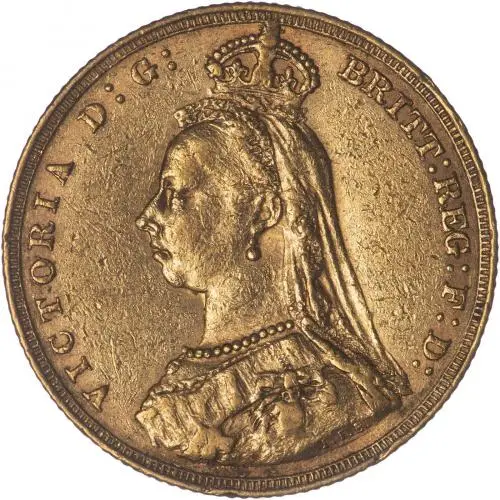 1887 Gold Sovereign Victoria Jubilee Head Melbourne gFine Type A obverse