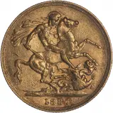 1887 Gold Sovereign Victoria Jubilee Head Melbourne