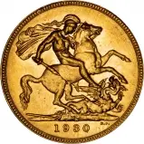 1930 Gold Full Sovereign George V Melbourne