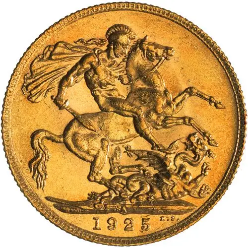 1925 Gold Sovereign George V South Africa reverse 2