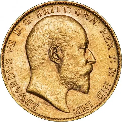 graded gVF Edward VII Full Sovereign Bare Head Portrait 1903 Sovereign Obverse