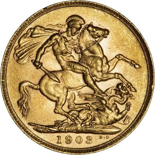 graded gVF St George and the Dragon Benedetto Pistrucci 1903 Full Sovereign Reverse