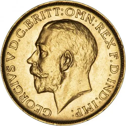 1917 gold full sovereign George V bare head portrait 