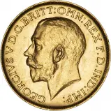 1917 gold full sovereign George V bare head portrait 