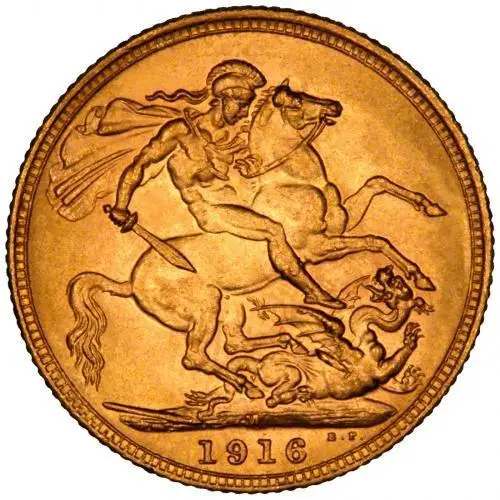 1916 Gold Sovereign George V Melbourne 24514