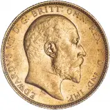 1904 Gold Full Sovereign Edward VII Coin Melbourne Mint - Graded aEF EF obverse