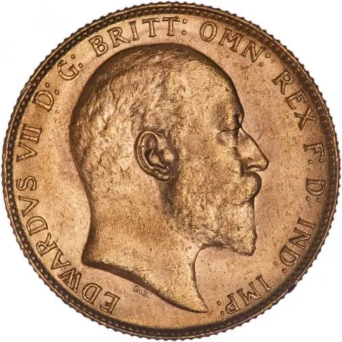 1906 Gold Graded Full Sovereign Edward VII  Coin Single Collectable Perth Mint Obverse