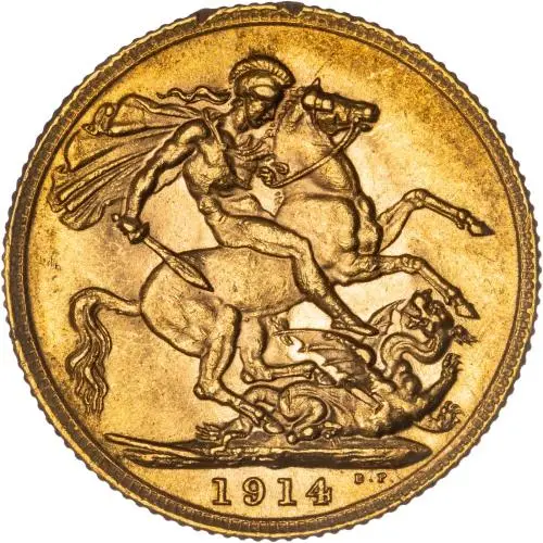 1914 Gold Sovereign George V London reverse 1