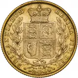 1865 Gold Sovereign Victoria Young Head Shield London