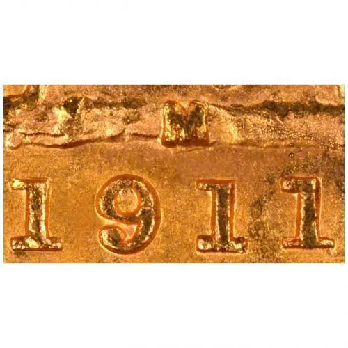 1911 Gold Sovereign George V Melbourne 24524