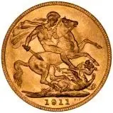 1911 Gold Sovereign George V Perth