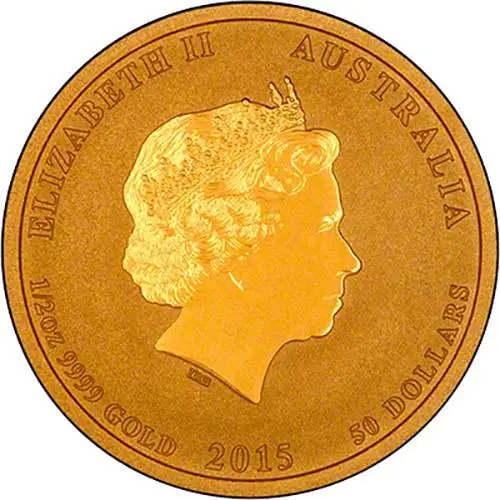 2015 0.5 oz Gold Coin Lunar Year of the Goat Perth Mint Bullion 23645