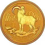 2015 0.5 oz Gold Coin Lunar Year of the Goat Perth Mint Bullion