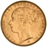 1884 Gold Sovereign Victoria Young Head St George Melbourne 22464