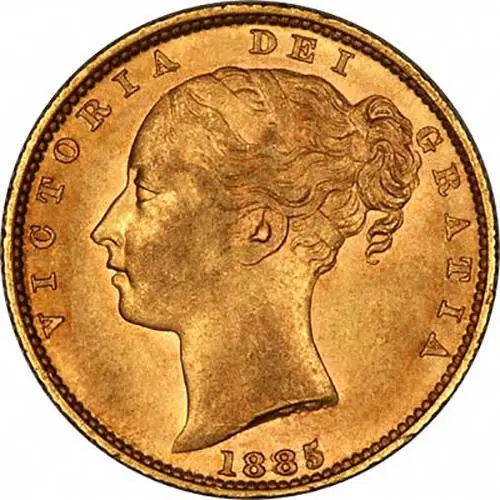 1885 Gold Sovereign Victoria Young Head Shield Sydney 24700