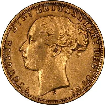 1874 Gold Sovereign Victoria Young Head St George Sydney Obverse