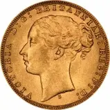 1875 Gold Sovereign Victoria Young Head St George Sydney Obverse