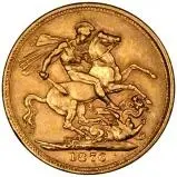 1876 Gold Sovereign Victoria Young Head St George Sydney