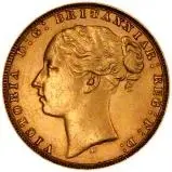 1877 Gold Sovereign Victoria Young Head St George Melbourne 23756
