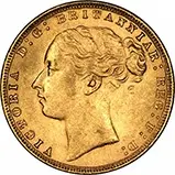 1876 Gold Sovereign Victoria Young Head St George London