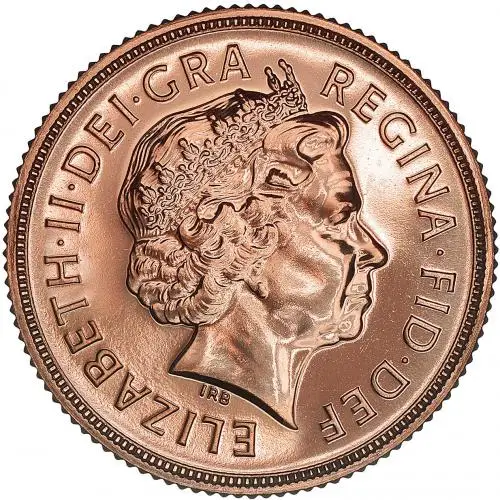 2005 Gold Sovereign Bullion Coin obverse chards image