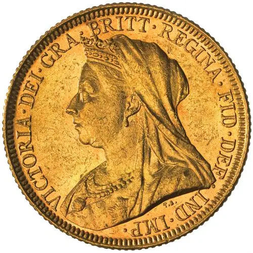 1894 Gold Sovereign Victoria Old Head Melbourne obverse new