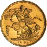 1894 Gold Sovereign Victoria Old Head Melbourne