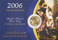 2006 Elizabeth II Half Sovereign Gold Bullon Coin - In Sleeve 