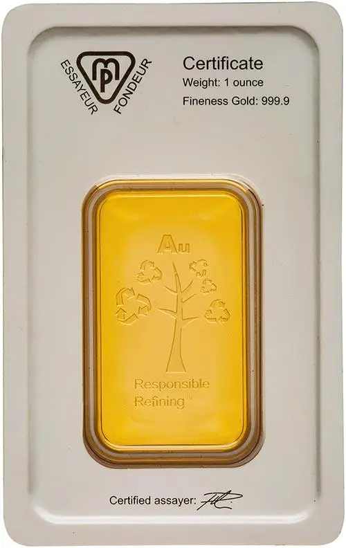 1 oz Gold Bar Metalor - Pre-Owned reverse