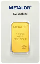 1 oz Gold Bar Metalor - Pre-Owned