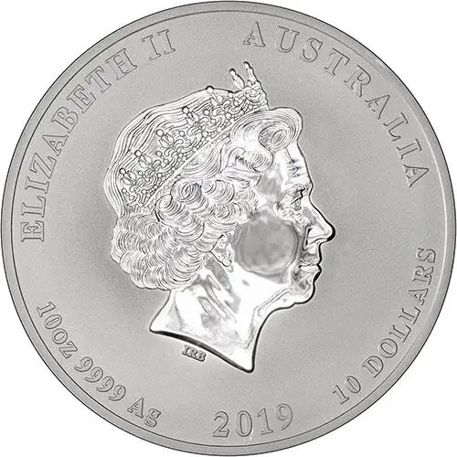 2019 10 oz Silver Coin Lunar Year of the Pig Perth Mint Bullion Obverse