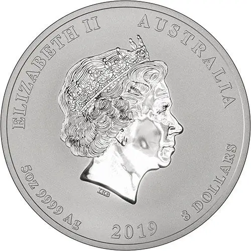 2019 5 oz Silver Coin Lunar Year of the Pig Perth Mint Bullion 22585