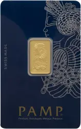 5g Minted Fortuna Gold Bullion Bar PAMP Suisse - In Card Pre-Owned