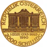 1990 1 oz Gold Philharmonic Bullion Coin obverse chards image crop
