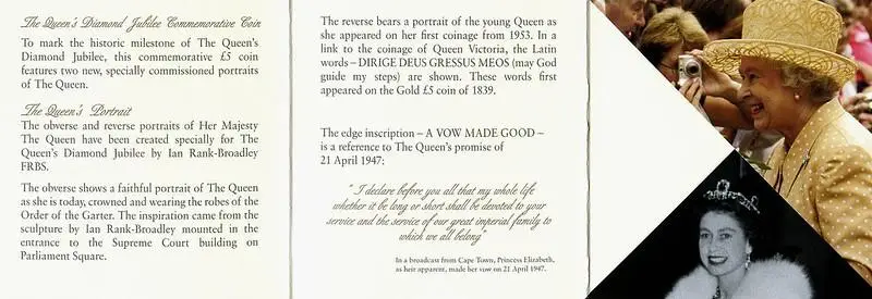 2012 Queen Elizabeth II Diamond Jubilee Gold Proof Back of Certificate