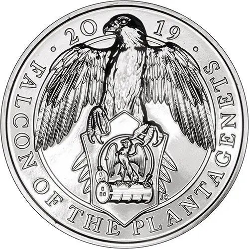 2019 £5 BU Queen's Beasts - Falcon of the Plantagenets 23981