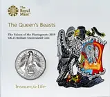 2019 £5 BU Queen's Beasts - Falcon of the Plantagenets 23983