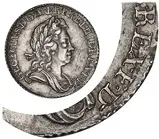 1723 George I Sixpence Die Crack gVF/aEF 21656
