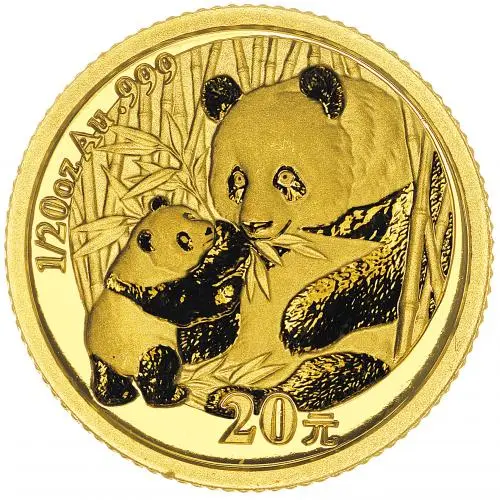 2005 Gold Uncirculated 0.05 Ounce Panda  Coin Single China People's Bank of China reverse 1