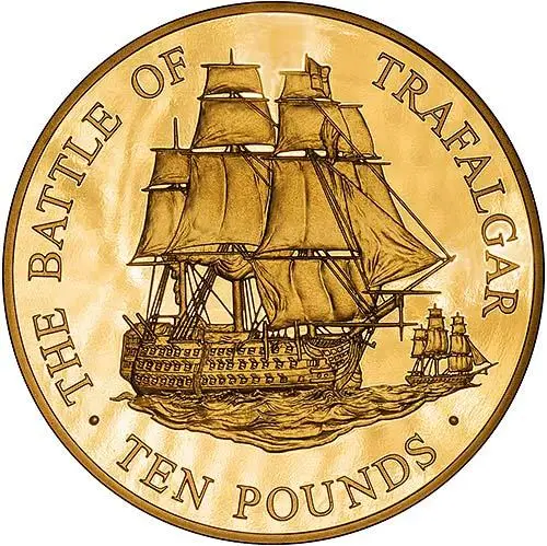 2005 5 oz Gold Guernsey Ten Pounds (£10) Proof Guernsey Trafalgar Bicentenary  22342