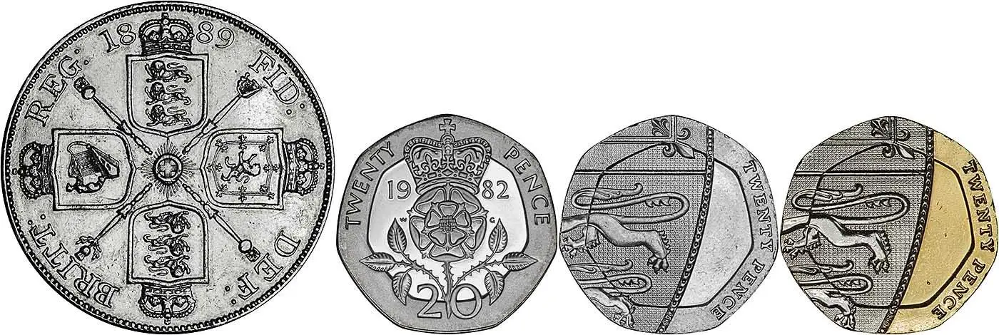 Reverses The History Of The 20p Rarity UK 4 Coin Set
