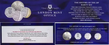 Certificate Obverse The History Of The 20p Rarity UK 4 Coin Set