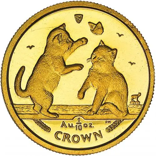 2004 Gold Uncirculated 0.1 Ounce Tonkinese Kitten Crown REVERSE