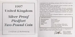 1997 & 1998 Shoulders of Giants Silver Proof £2 Piedfort Bimetallic 2-Coins Set cert