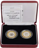 1997 & 1998 Shoulders of Giants Silver Proof £2 Piedfort Bimetallic 2-Coins Set